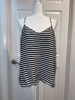 Old Navy Black & White Striped Spaghetti Strap Camisole size XL